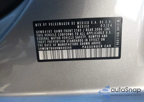 2024 Volkswagen Jetta 1.5T Se from USA, damaged, VIN 3VWEM7BU6RM048340